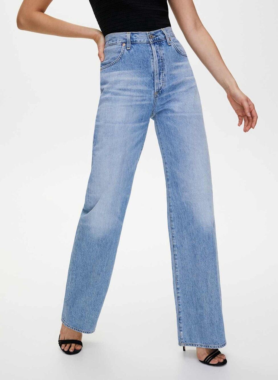 Citizens Of Humanity Jeans Womens Light Wash Annina High Rise Wide Leg Denim 26